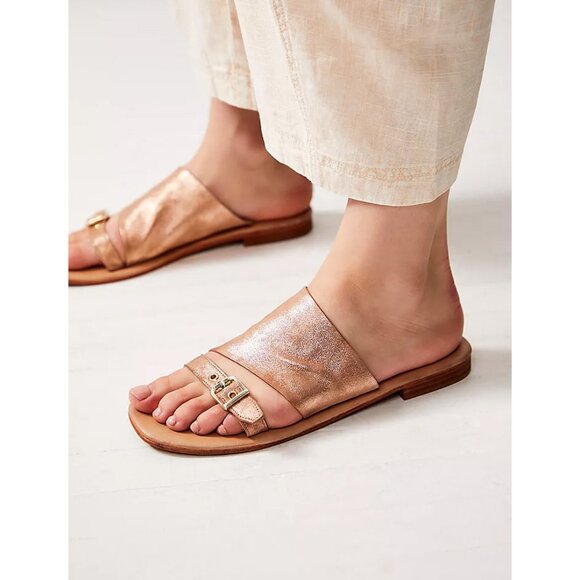 Free People Shoes - 🎉LAST CHANCE🎉 FREE PEOPLE Mila Minimal Flat Sandals / Rose Gold